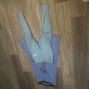 Nike Two-Pair Leggings in Light Gray and Lavender